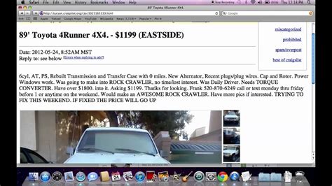 <b>Tucson</b>, <b>AZ</b> 85716 2012 Toyota Highlander 4dr V6 *3RD ROW SEATS* *LOW MILES* $15,995. . Craigs list tucson az